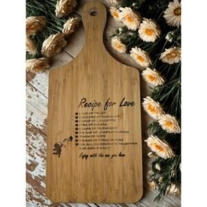 charcuterie board cutting board handmade handwritten grandmas Recipe for love